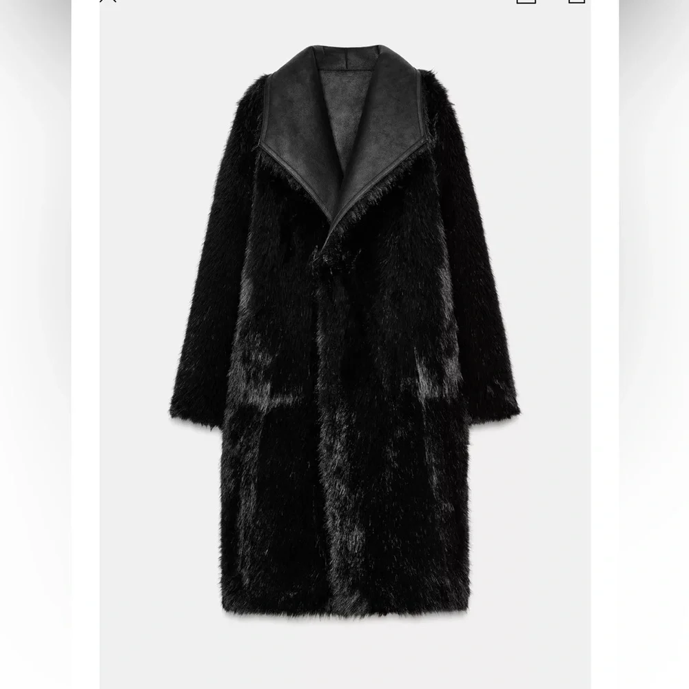 NWT Zara reversible faux fur double faced jacket - Picture 8 of 8